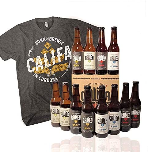Review: Pack de cervezas artesanas Califa, desde Córdoba. Incluye camiseta Hombre talla L. IPA, Trigo Limpio, Rubia Blonde Ale y Morena Amber Ale